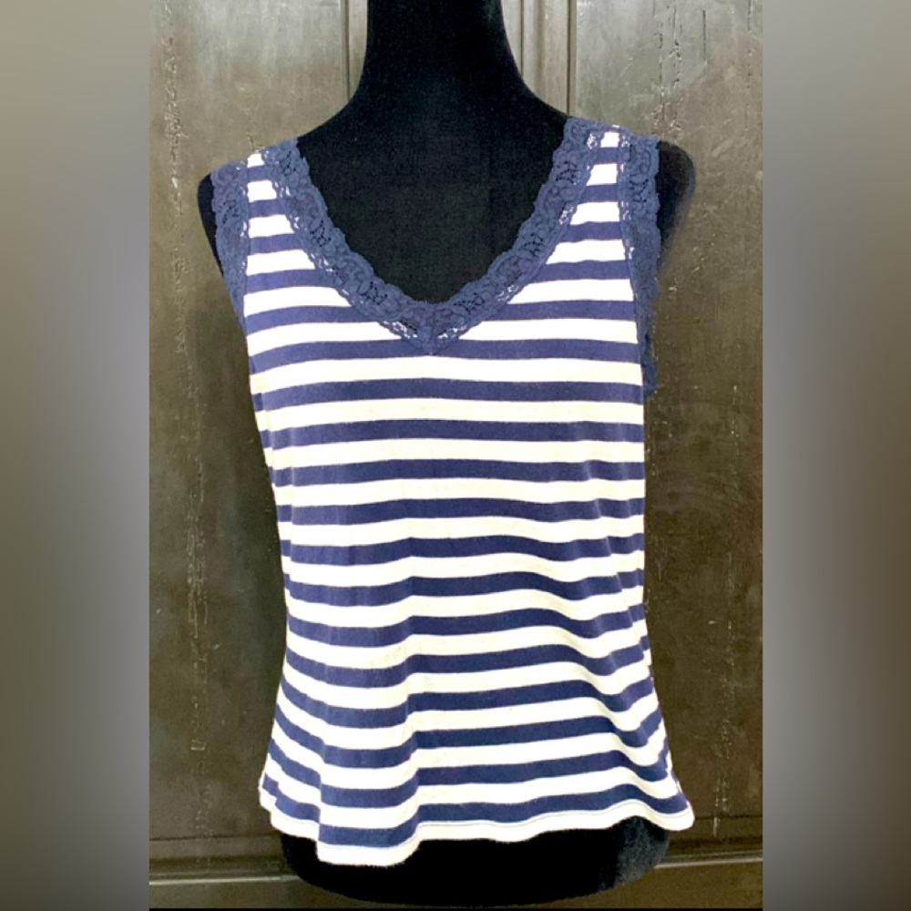 Tailor B.Moss Navy stripes tank top - M***Refer to measurements
